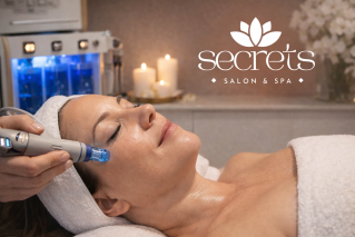 Relaxing spa treatment with facial and sponge massage in a serene environment.